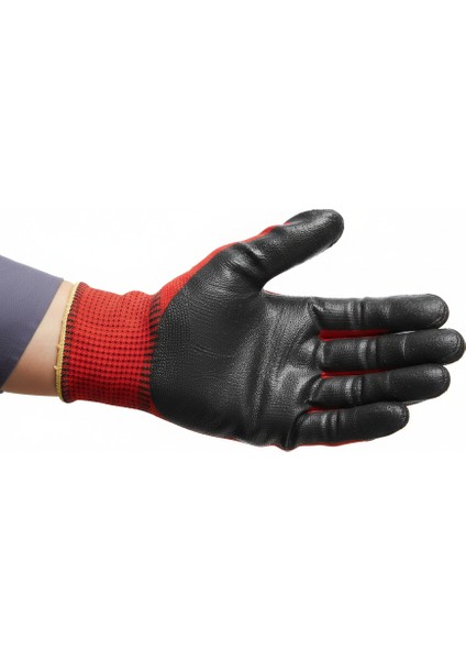 Kırmızı Siyah Zebra Nitril Kaplama Iş Eldiveni 10 Xl Yüksek Kavrama Esnek Konforlu Çalışma Eldiveni indirimleri