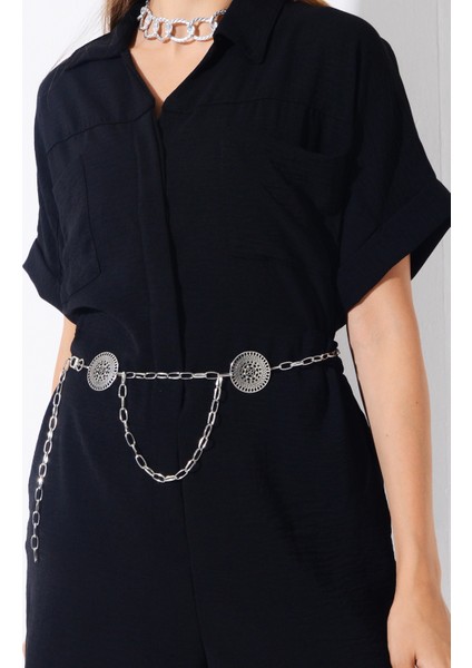 Pınkmark Kadın Gümüş Antik Figürlü Zincir Kemer PMKM25625