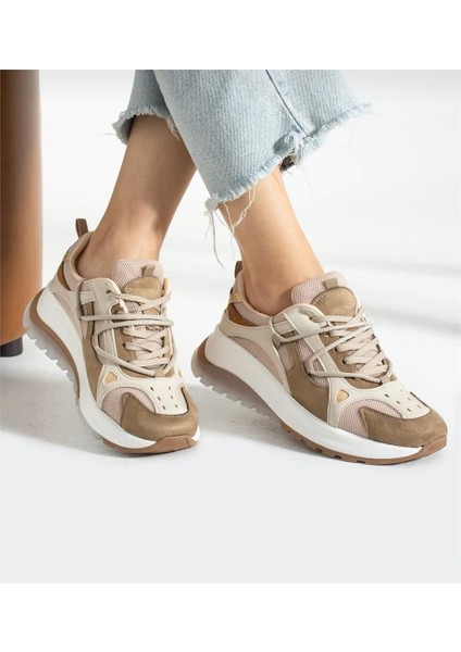 Bağcıklı Unisex Spor Outdoor Ayakkabı-Bej fiyatları