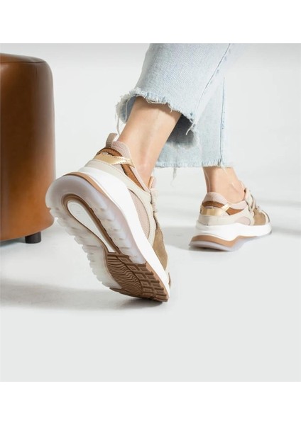 Bağcıklı Unisex Spor Outdoor Ayakkabı-Bej modelleri