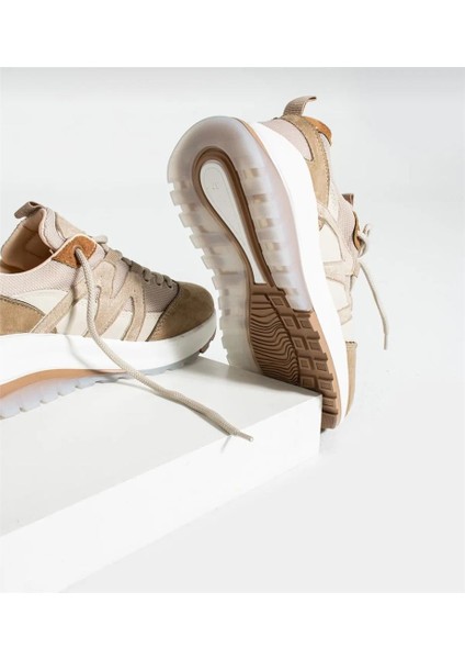 Bağcıklı Unisex Spor Outdoor Ayakkabı-Bej fırsatları