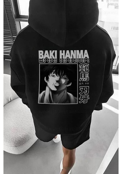 Erkek Baskılı Kapüşonlu ve Kordon Ipli Sweat - Siyah fiyatları