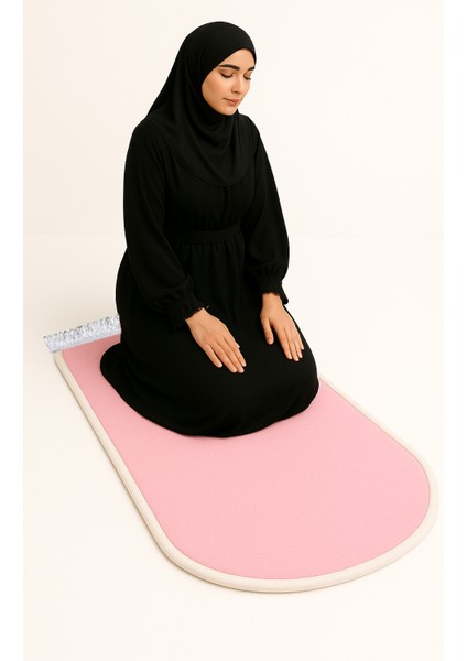 3 CM Süngerli Ortopedik Lüks Kadife Seccade Diz Ağrıtmaz Namazlık Suni Deri Tabanlı 70 x 120 cm