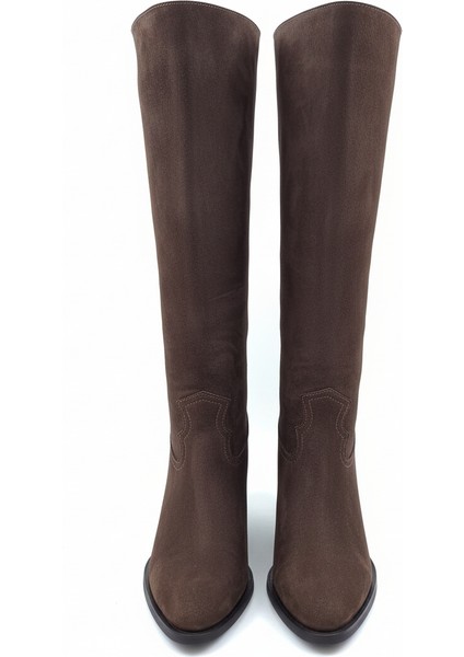 Hakiki Deri Kadın Çizme - Kalın Topuk 25HSY1976