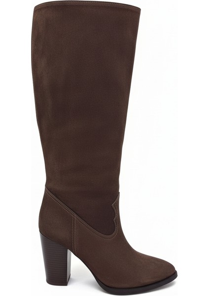 Hakiki Deri Kadın Çizme - Kalın Topuk 25HSY1976 fiyatları