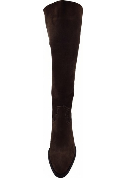 Hakiki Deri Kadın Çizme - Kalın Topuk 25HSY1976 indirimleri