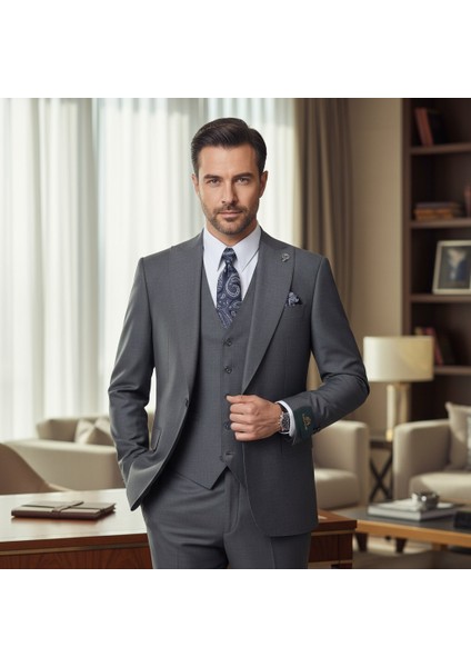 Erkek Takım Elbise, Kırlangıç Yaka, Blazer, Slımfıt, Gri fiyatları