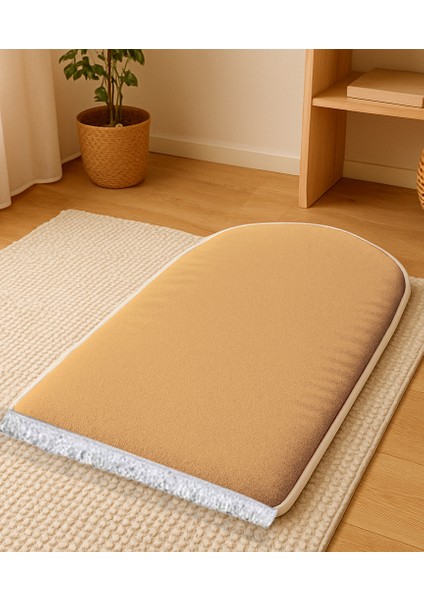 3 cm Süngerli Ortopedik Lüks Kadife Seccade Diz Ağrıtmaz Namazlık Suni Deri Tabanlı 70X120cm