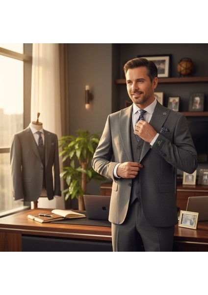 Erkek Takım Elbise, Kırlangıç Yaka, Blazer, Slımfıt, Gri modelleri