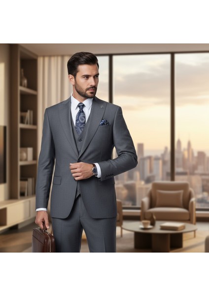 Erkek Takım Elbise, Kırlangıç Yaka, Blazer, Slımfıt, Gri fırsatları
