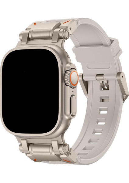 Apple Watch 11 10 46MM 9 8 7 6 Se Ultra Uyumlu 49-46-45-44-42MM Metal Pimli Tokalı Premium Silikon Kordon – Dayanıklı Spor Rubber Kayış