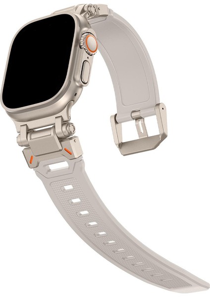 Apple Watch 11 10 46MM 9 8 7 6 Se Ultra Uyumlu 49-46-45-44-42MM Metal Pimli Tokalı Premium Silikon Kordon – Dayanıklı Spor Rubber Kayış