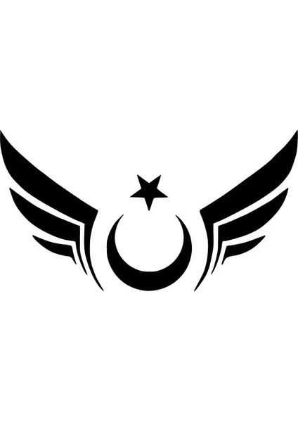 Kanatlı Türk Bayrağı Sticker 10 x 5 cm