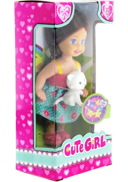 Cute Girl Kedi Figürlü Kumral Mini Bebek fiyatları