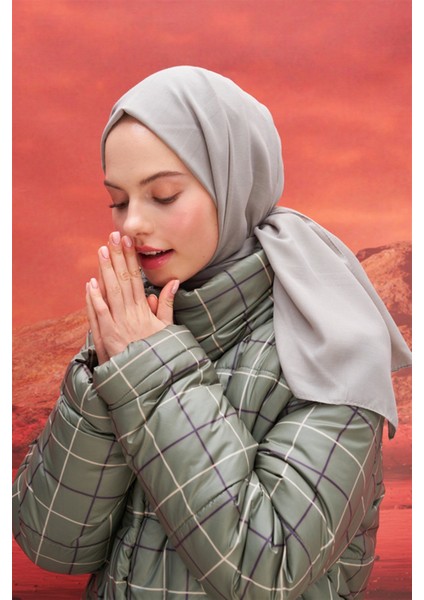 Kare Desen Modal Jakar Şal Açık Gri indirimleri