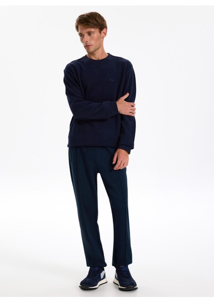 Bisiklet Yaka Düz Lacivert Erkek Sweatshırt J5WM-SWT7221 fiyatları