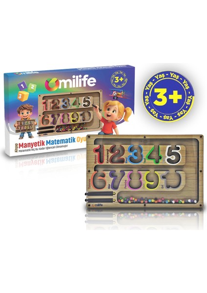 Manyetik Renkli Sayma ve Eşleştirme Labirenti - Ahşap Montessori Oyuncağı, 3-5 Yaş Çocuklar Için Eğitici, Eğlenceli ve Taşınabilir Manyetik Boncuk Oyun Seti
