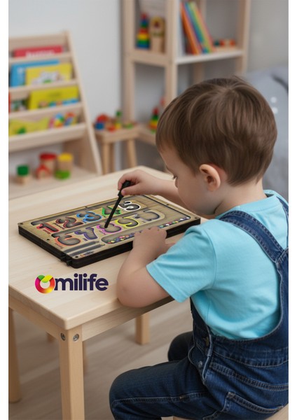 Manyetik Renkli Sayma ve Eşleştirme Labirenti - Ahşap Montessori Oyuncağı, 3-5 Yaş Çocuklar Için Eğitici, Eğlenceli ve Taşınabilir Manyetik Boncuk Oyun Seti modelleri