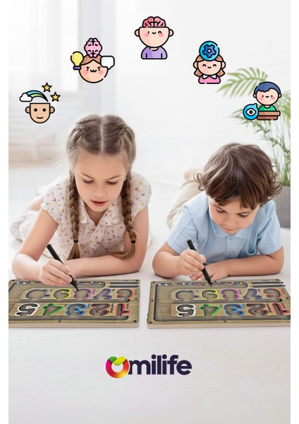 Manyetik Renkli Sayma ve Eşleştirme Labirenti - Ahşap Montessori Oyuncağı, 3-5 Yaş Çocuklar Için Eğitici, Eğlenceli ve Taşınabilir Manyetik Boncuk Oyun Seti fırsatları