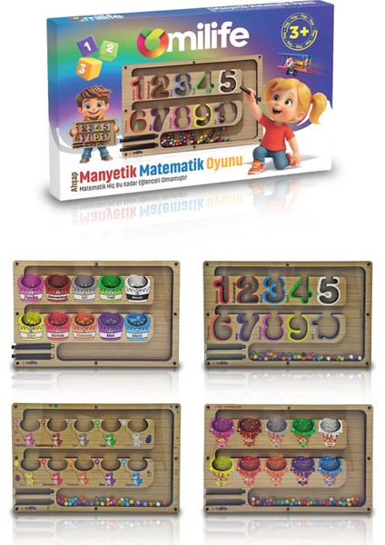 Manyetik Renkli Sayma ve Eşleştirme Labirenti - Ahşap Montessori Oyuncağı, 3-5 Yaş Çocuklar Için Eğitici, Eğlenceli ve Taşınabilir Manyetik Boncuk Oyun Seti