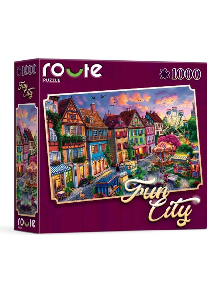 Puzzle 1000 Parça – Fun City | Renkli Şehir Manzaralı Puzzle