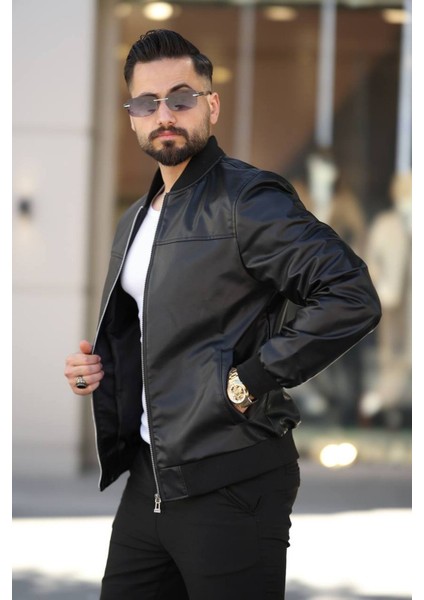 Erkek Premium Bomber Deri Ceket modelleri