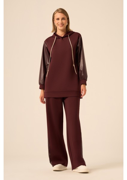 Bayan Kollar Deri Oysho Takım Mürdüm 31245 fiyatları