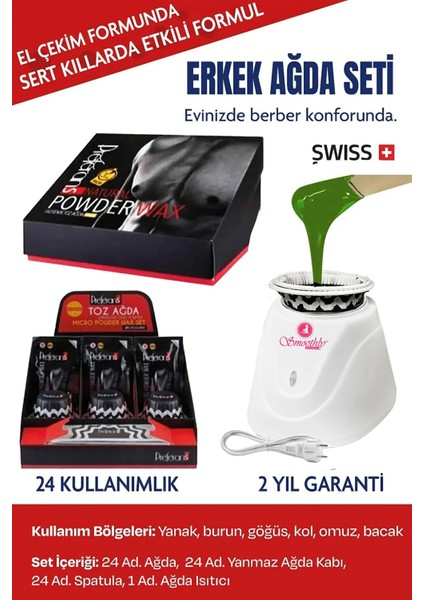 Erkek Ağda Seti , Burun Ağdası , Erkek Berber Ağdası , Yanak Ağdası , Göğüs Ağdası