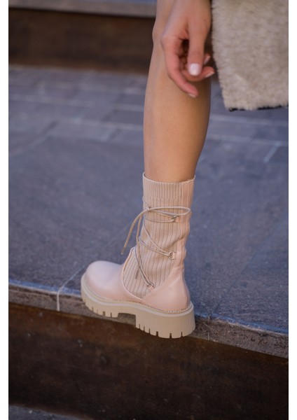 Ramonten Renkli Örme Detaylı Kadın Bot modelleri