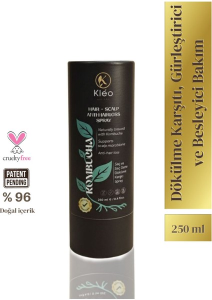 Kombucha Özlü Saç Spreyi – Dökülme Karşıtı, Gürleştirici ve Besleyici Bakım