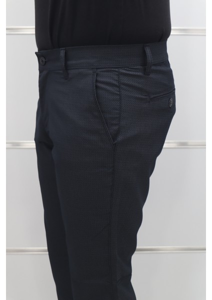 Fistan Store Erkek Desenli Normal Bel Dar Kalıp Dar Paça Kumaş Pantolon modelleri