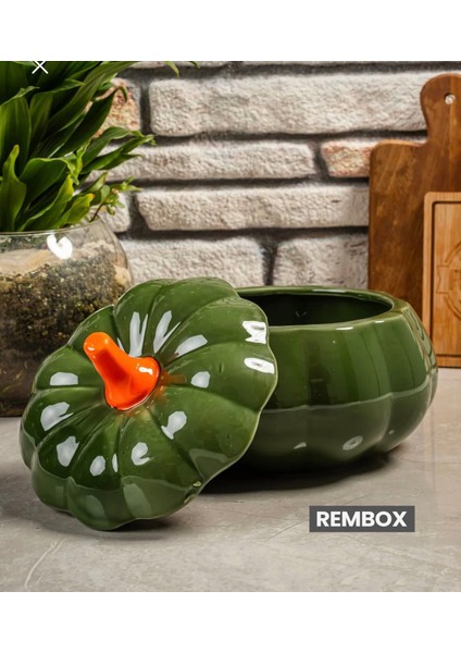 Dekoratif Büyük Boy Bal Kabağı Saklama Kabı - Baharatlık Şekerlik Obje