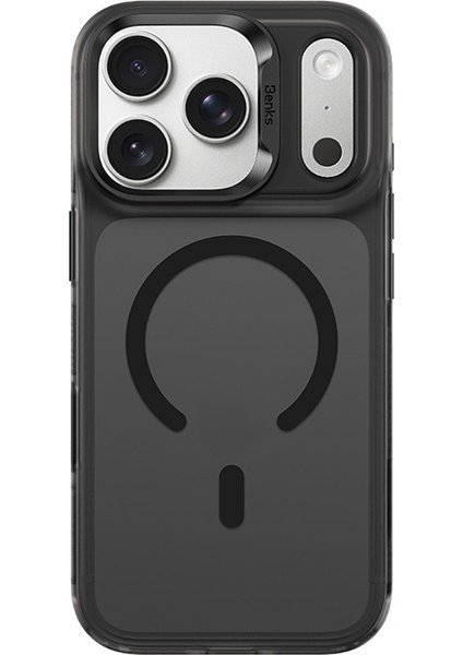 iPhone 17 Pro Uyumlu Kılıf M-Safe Şarj Özellikli Benks C-Magnet Lucid Armor Kapak Siyah
