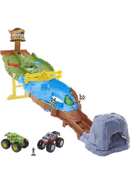 Wheels Monster Trucks Heyecanlı Yarışlar Oyun Seti, 4 Yaş ve Üzeri, HGV12