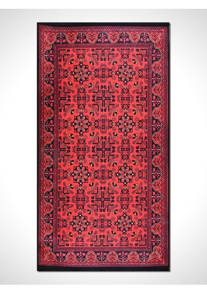 Otantik 1086 Vintage Baskı Halı Silinebilir Yıkanabilir Salon Antre Mutfak Halı Yolluk