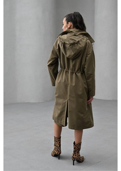 Uniq Haki Kapüşonlu Trençkot fırsatları