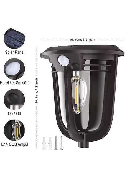 Güneş Enerjili Hareket Sensörlü, Cob LED Duvar APLIK/GT-SL18 indirimleri