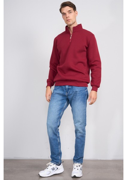 Çetinkaya Mentality 3907 3 Ip Dik Yaka Bordo Sweatshirt fiyatları