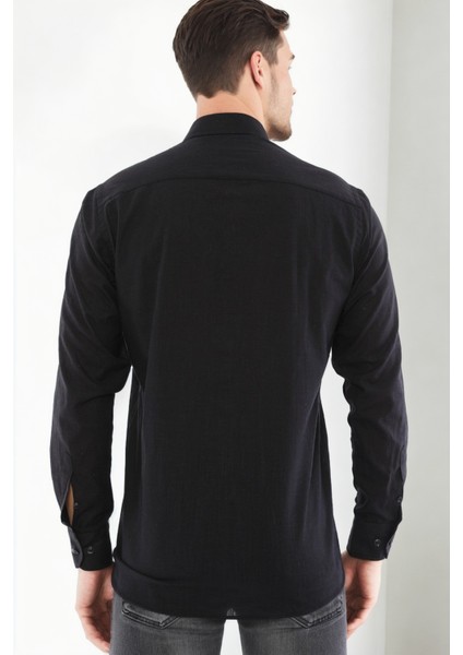 G921 Dewberry Erkek Gömlek-Siyah fiyatları