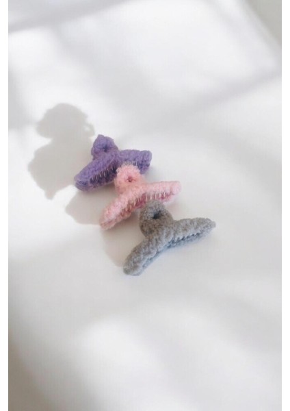 Kadın Peluş Model Kırçıllı 3 Adet Büyük Boy 11 cm Mandal Toka Seti fiyatları