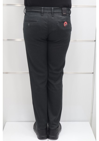 Fistan Store Erkek Haki Yeşil Desenli Normal Bel Dar Kalıp Dar Paça Kışlık Keten Pantolon fırsatları