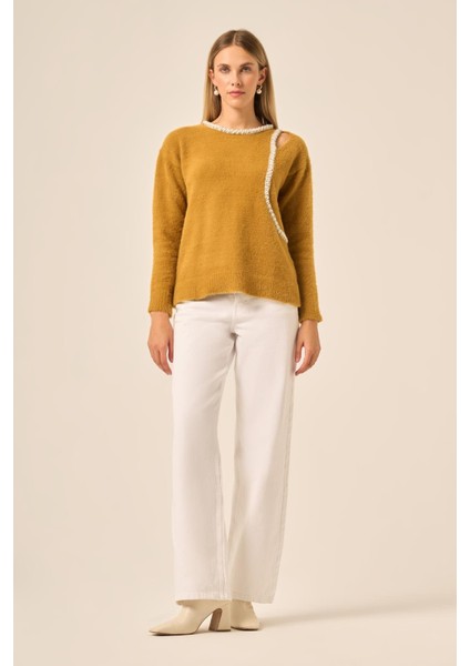 Kadın Inci Detay Kazak Hardal 25061 indirimleri