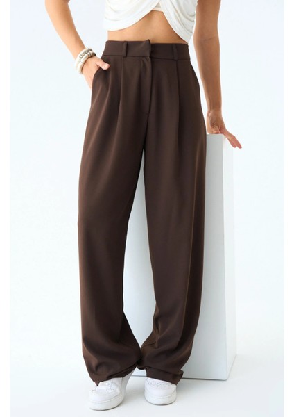 Kadın Yüksek Bel Palazzo Pantolon