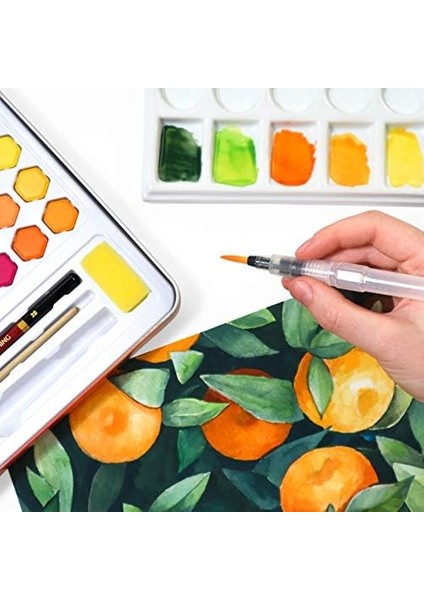 Kutusu Sanat Seti, 36 Canlı Renk ve 10 Yaprak Kağıdı, Fırça, Sünger, Mum, Plastik Fırça, Öğrenciler, Çocuklar, Yeni Başlayanlar, Sanatçılar Için fiyatları