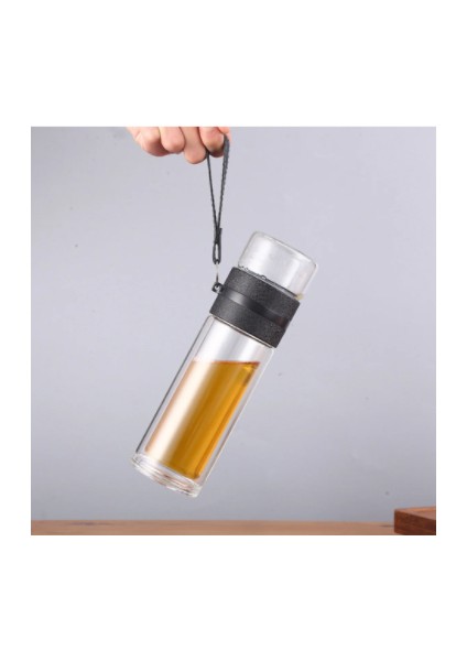Paslanmaz Çelik Çift Camlı Bitki Çayı Demlik Termos – 2 Kat Cam Izgaralı Demleme Şişesi fırsatları