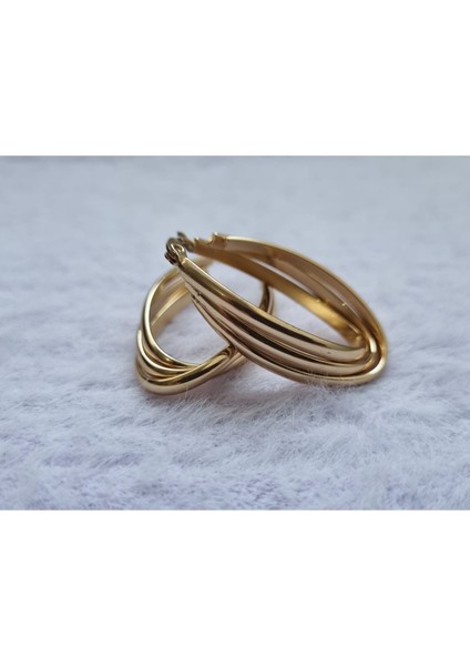 Rubibesjewelry Gold Çelik Küpe