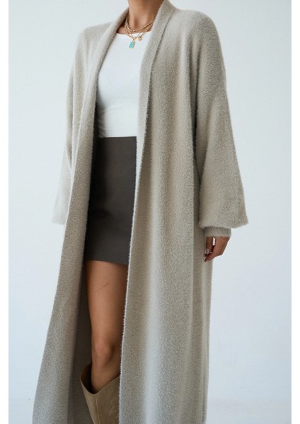 Kadın Şal Yaka Dokulu Balon Kol Uzun Salaş Hırka fırsatları