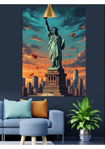 Özgürlük Heykeli Amerika Birleşik Devletleri New York Dekoratif Kanvas - Mdf Ahşap Tablo fiyatları
