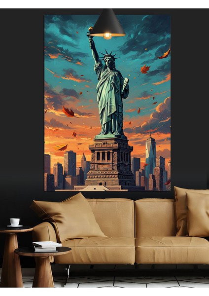 Özgürlük Heykeli Amerika Birleşik Devletleri New York Dekoratif Kanvas - Mdf Ahşap Tablo modelleri