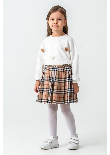 Kareli Etekli Kız Çocuk 3\'lü Takım - 26K 6359 fırsatları